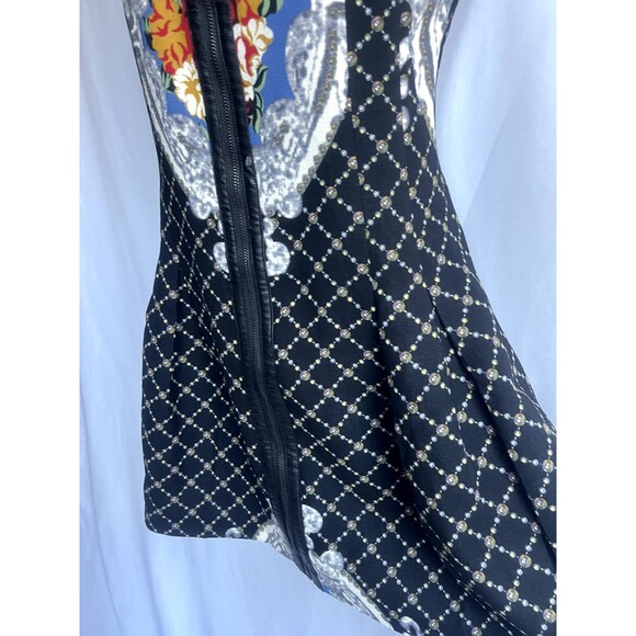 I. Madeline Y2K Fit n Flare Front Zip Dress S/M Girly Icon Quirky Flowy Colorful - Picture 4 of 11